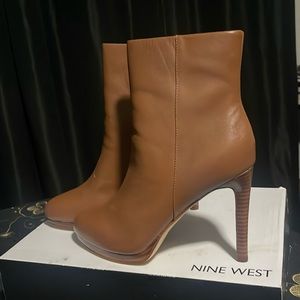 Nine West brown high heel ankle boots